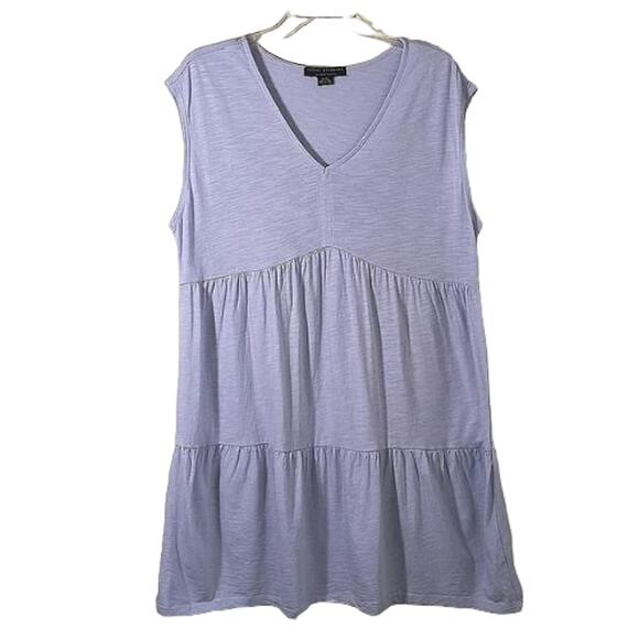 Sanctuary Sleeveless Dress Women's Sz XL Blue V-neck Jersey Knit Peplum pullover - Picture 1 of 12
